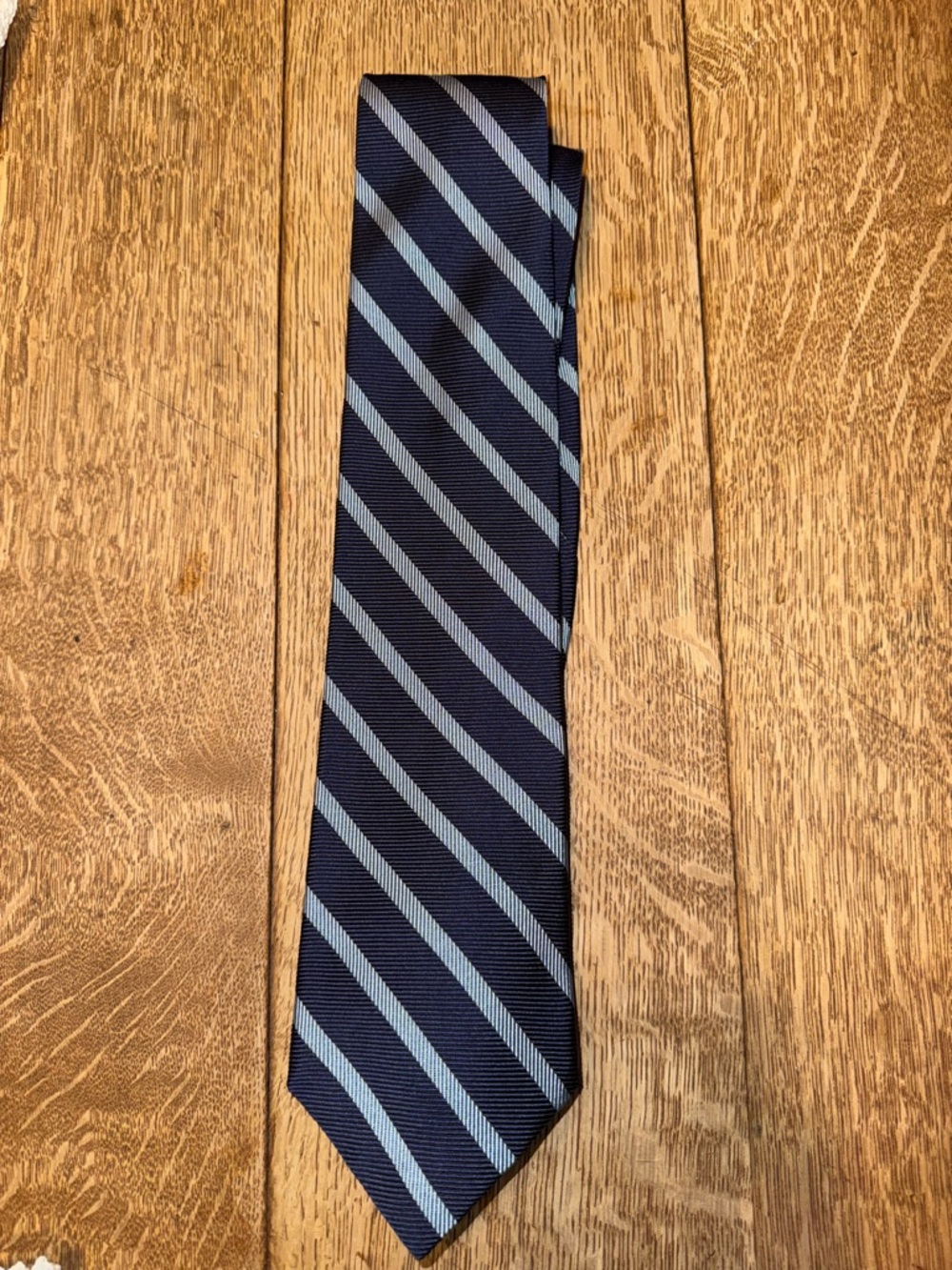 Classic Navy and Light Blue Striped Men's Tie
